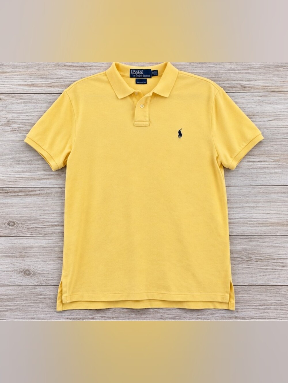 Polo Ralph Lauren Men’s Custom Fit Butter Yellow Polo Medium 100% Cotton